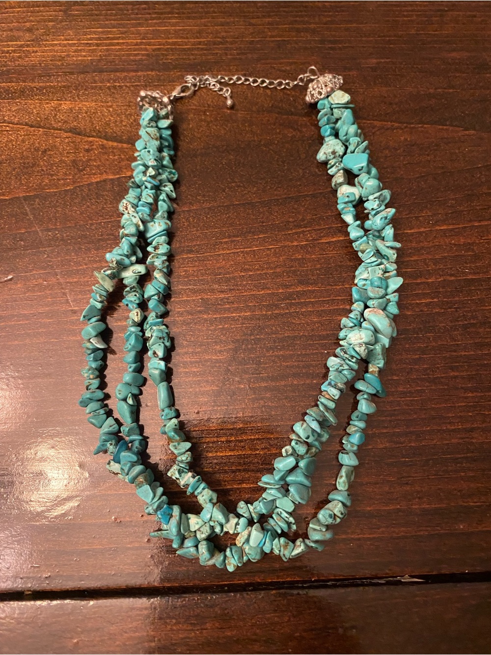 3-Strand Turquoise Chip Necklace